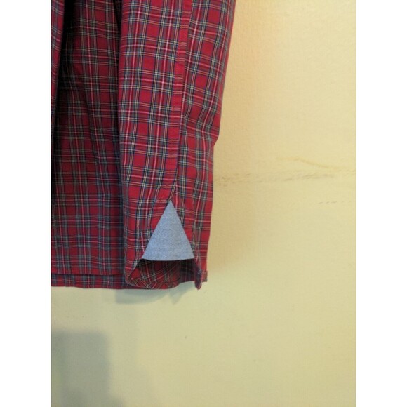 Brooks Brothers Long Sleeve Button Down Men's Shirt Red Plaid Gray Cuff Size L - Picture 6 of 9